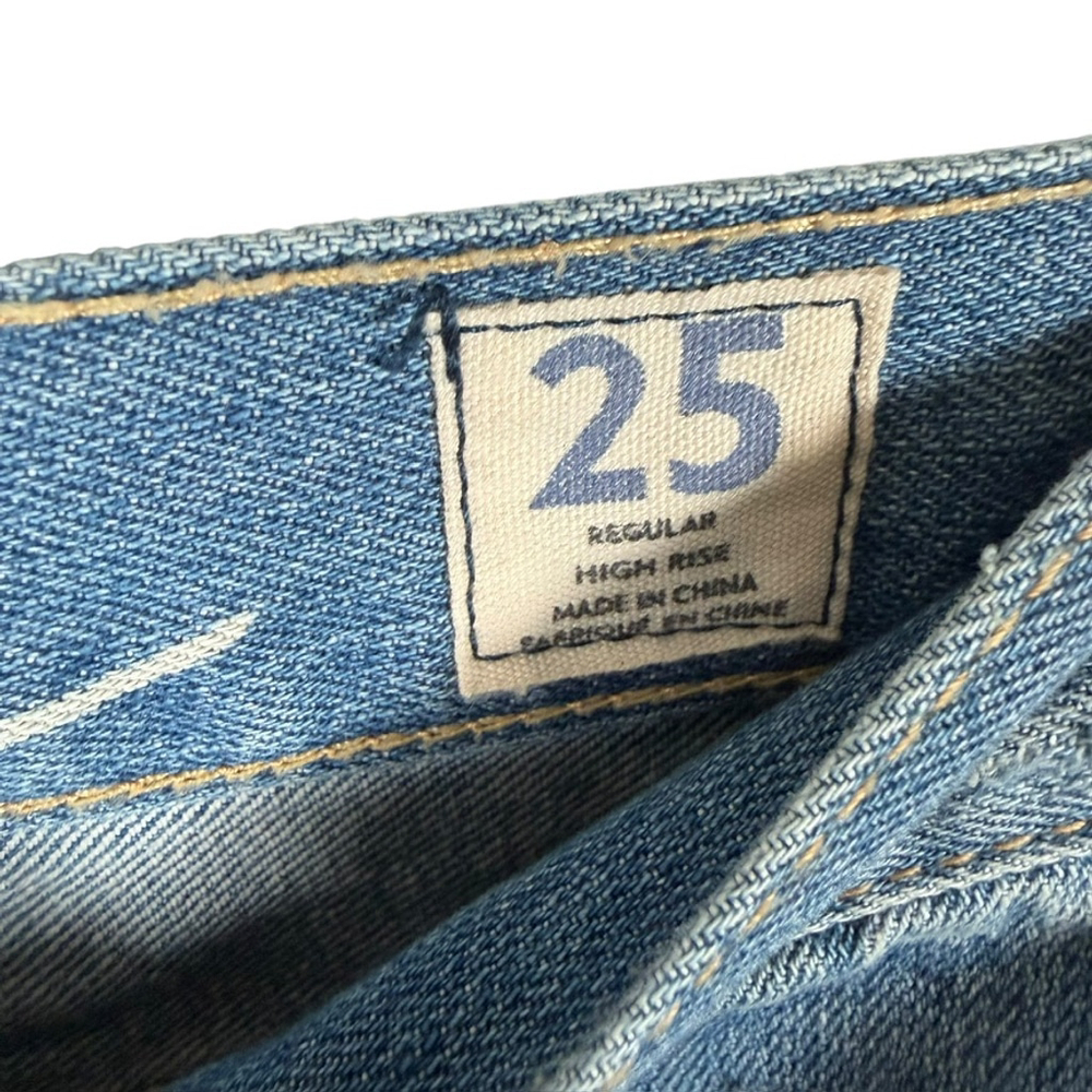 Free People We The Free Distressed High Rise Button Fly Jeans Cotton Size 25 - Picture 9 of 10